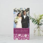 Trouwfotoaankondigingskaart Crème en Roze Aankondiging (Staand voorkant)