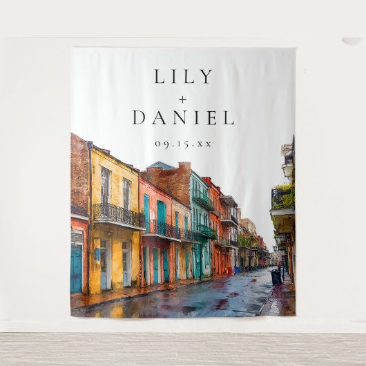 Trouwfotobehang New Orleans Wandkleed (Voorkant)
