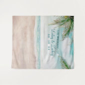 Trouwfotobooth-achtergrond met eilandbries-strand wandkleed (Voorkant (horizontaal))