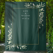 Trouwfotobooth-achtergrond van smaragdgroene begro wandkleed