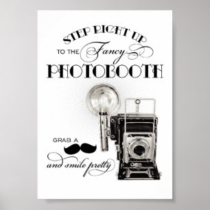 Trouwfotobooth in zwart-wit vintage stijl poster