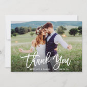 Trouwfotoborstel script Kraft dank je kaart (Voorkant)