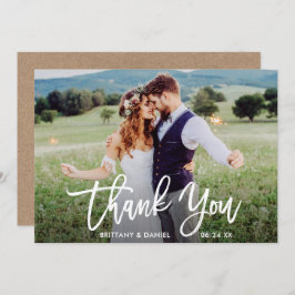 Trouwfotoborstel script Kraft dank je kaart