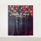 Trouwfotocabine Achtergrond Bloem Slinger Lichtjes Wandkleed (Voorkant)