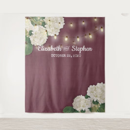 Trouwfotocabine achtergrond bloemen slingerlichten wandkleed