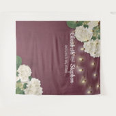 Trouwfotocabine Achtergrond Bloemen Slingerlichtje Wandkleed (Voorkant (horizontaal))