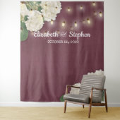 Trouwfotocabine Achtergrond Bloemen Slingerlichtje Wandkleed (In situ)