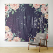 Trouwfotocabine Achtergrond Bloemig Paars Glitter Wandkleed (In Situ (horizontaal))