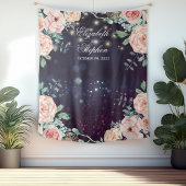 Trouwfotocabine Achtergrond Bloemig Paars Glitter Wandkleed