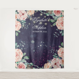 Trouwfotocabine Achtergrond Bloemrijk Paars Glitte Wandkleed
