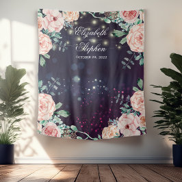 Trouwfotocabine Achtergrond Bloemrijk Paars Glitte Wandkleed