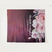 Trouwfotocabine Achtergrond Boho Bloem Burgundy Wandkleed (Voorkant (horizontaal))