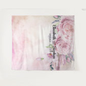 Trouwfotocabine Achtergrond Boho Bloemen Veren Wandkleed (Voorkant (horizontaal))