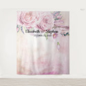 Trouwfotocabine Achtergrond Boho Bloemen Veren Wandkleed (Voorkant)