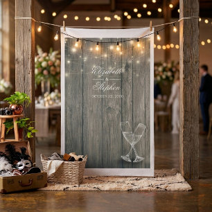 Trouwfotocabine Achtergrond Champagneglas Hout Stof