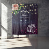 Trouwfotocabine Achtergrond Chic Bloemige Metselpo Wandkleed