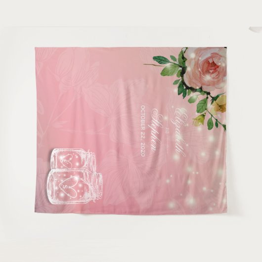 Trouwfotocabine Achtergrond Chic Bloemstuk Metselw Wandkleed (Voorkant (horizontaal))