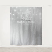 Trouwfotocabine Achtergrond Chic Metselaars Potten Wandkleed (Voorkant)