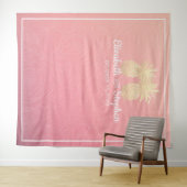 Trouwfotocabine Achtergrond Gouden Ananas Koppel Wandkleed (In Situ (horizontaal))