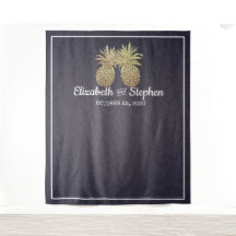 Trouwfotocabine Achtergrond Gouden Ananas Paar