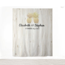 Trouwfotocabine Achtergrond Gouden Ananas Paar