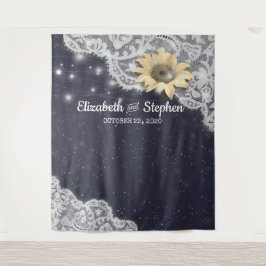 Trouwfotocabine Achtergrond Kantwerk Zonnebloem Li Wandkleed