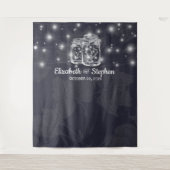 Trouwfotocabine-achtergrond Mason-bussen Lichten Wandkleed (Voorkant)