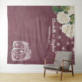 Trouwfotocabine Achtergrond Mason Jars Hydrangea Wandkleed (In Situ (horizontaal))