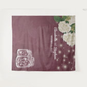 Trouwfotocabine Achtergrond Mason Jars Hydrangea Wandkleed (Voorkant (horizontaal))