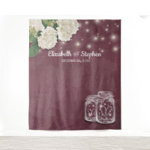 Trouwfotocabine Achtergrond Mason Jars Hydrangea