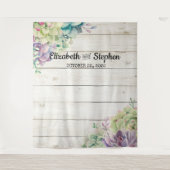 Trouwfotocabine Achtergrond Succulent Landelijke H Wandkleed (Voorkant)