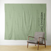 Trouwfotocabine Achtergrond Typografie Saliegroen Wandkleed (In Situ (horizontaal))