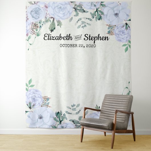 Trouwfotocabine Achtergrond Waterverf Bloemen Wandkleed (In situ)