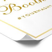 Trouwfotocabine met roze bloemengoud poster (Hoek)