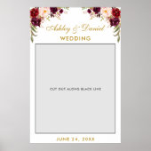 Trouwfotocabineprop | Burgundy Goud Poster (Voorkant)