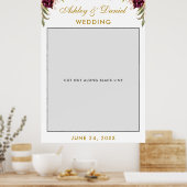 Trouwfotocabineprop | Burgundy Goud Poster (Keuken)