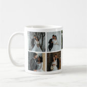 Trouwfotocollage Bruid en Bruidegom Monogram Koffiemok (Links)