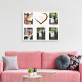 Trouwfotocollage Eenvoudige Roze Hartcitaat  Canvas Afdruk (Insitu (Woonkamer))