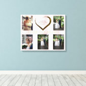 Trouwfotocollage Eenvoudige Roze Hartcitaat  Canvas Afdruk (Insitu (Houten vloer))