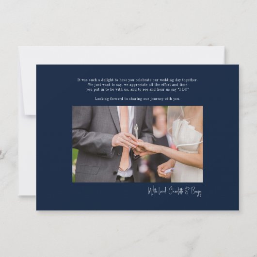 Trouwfotocollage Handgeschreven Bedankkaart Notitiekaartje (Achterkant)
