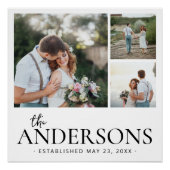 Trouwfotocollage met monogram perfect poster (Voorkant)