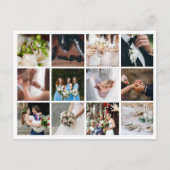 Trouwfotocollage Modern Eerbiedig Bedankt Aankondigingskaart (Voorkant)