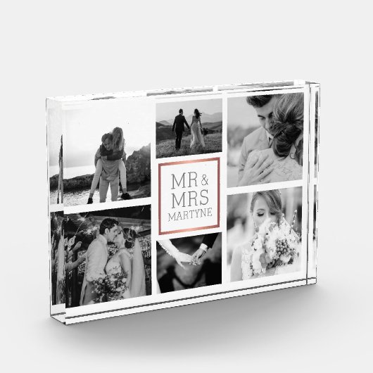 Trouwfotocollage Mr. & Mrs. Black & White Fotoblokken (Links)