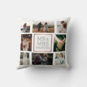 Trouwfotocollage Mr & Mrs-herinnering Kussen (Achterkant)