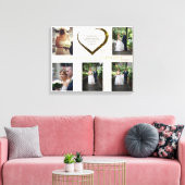 Trouwfotocollage Rustiek Eenvoudig Hartcitaat Canvas Afdruk (Insitu (Woonkamer))