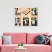 Trouwfotocollage Rustieke Jute Hart Spreuk   Canvas Afdruk (Insitu (Woonkamer))