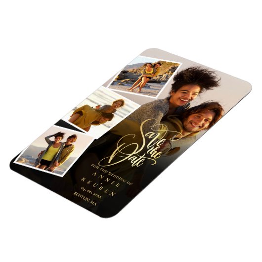 Trouwfotocollage Save The Date Magneet (Linkerzijde)