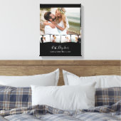 Trouwfotocollage Zigzag Fotostrook Custom Canvas Afdruk (Insitu (Slaapkamer))