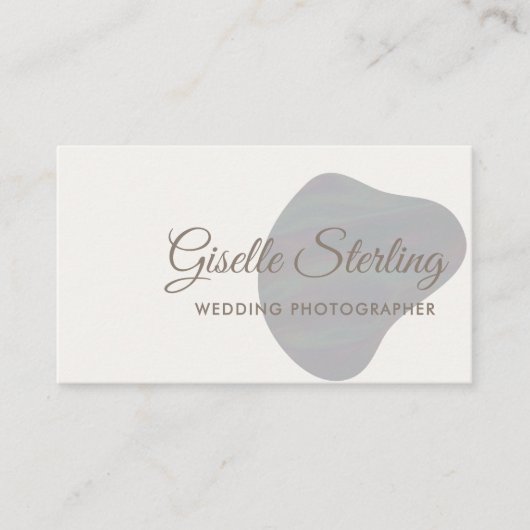 Trouwfotograaf Iridescent Pearl Opal Visitekaartje (Voorkant)