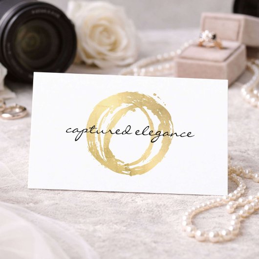Trouwfotograaf Logo Visitekaartje Goud